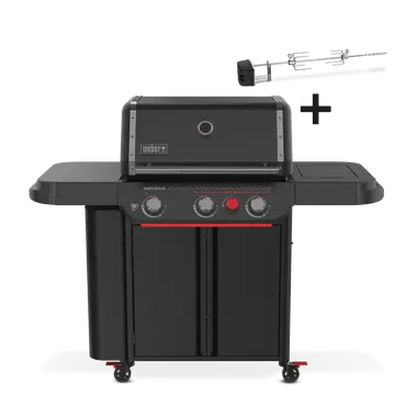 Gasbarbecue genesis e-330wr stealth met draaispit, Weber, tuincentrumoutlet.com