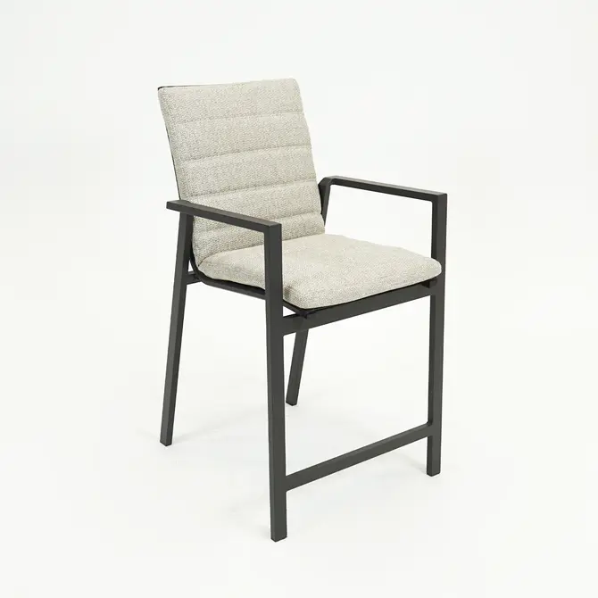 Genua Barstoel met kussen antraciet, Sens-Line, Tuincentrumoutlet.com