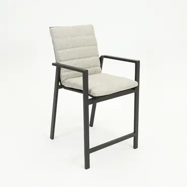 Genua Barstoel met kussen antraciet, Sens-Line, Tuincentrumoutlet.com