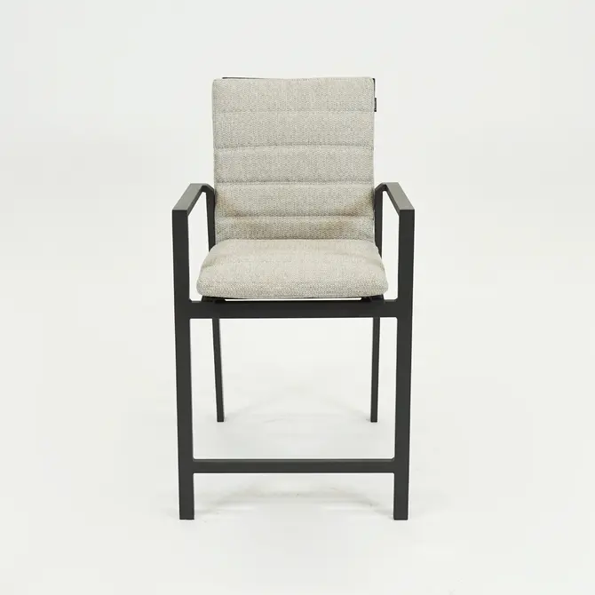 Genua Barstoel met kussen antraciet voorkant, Sens-Line, Tuincentrumoutlet.com