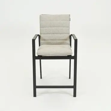 Genua Barstoel met kussen antraciet voorkant, Sens-Line, Tuincentrumoutlet.com