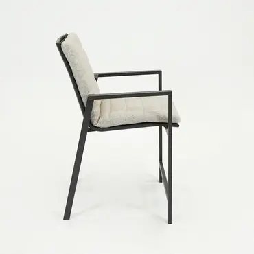 Genua Barstoel met kussen antraciet zijkant, Sens-Line, Tuincentrumoutlet.com