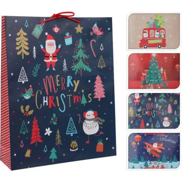 GESCHENKTAS KERST MEDIUM 4ASS KERST DESIGN