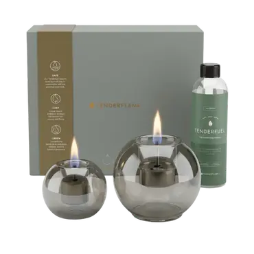 Globus 10 & 15 Graphite + 0,5ltr Tenderfuel, Tenderflame, tuincentrumoutlet.com