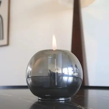 Globus Candle 10 Graphite sfeer, Tenderflame, tuincentrumoutlet.com