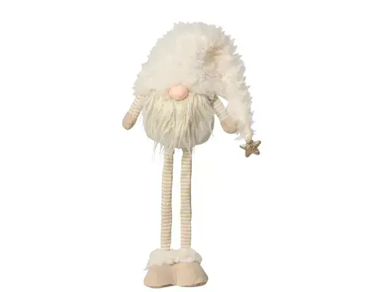 Gnoom polyester l28b19h80cm creme, Decoris, tuincentrumoutlet.com