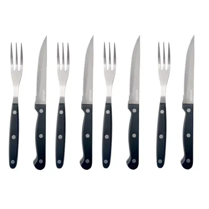Grill Guru Knife & Fork Set (Set 2x 4pcs), Grill Guru, tuincentrumoutlet