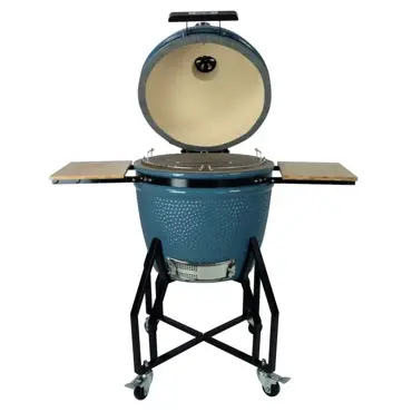 Grill Guru Original Large Petrol Blue - Voorkant open - tuincentrumoutlet.com