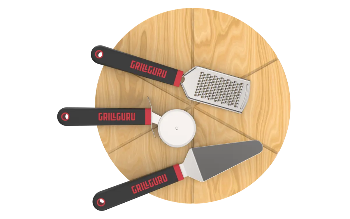 Grill Guru Pizza Set (Pizza Board + Cutter + Rasp + Spatel