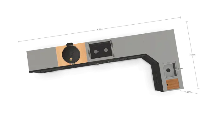 Grllr buitenkeuken 6-delig afmetingen, GRLLR, tuincentrumoutlet.com