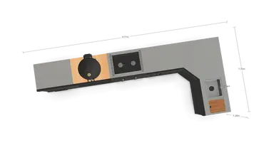 Grllr buitenkeuken 6-delig afmetingen, GRLLR, tuincentrumoutlet.com