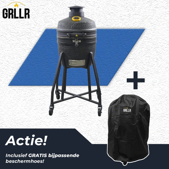 GRLLR Ember Classic 16 Onderstel Charocal Black Kamado BBQ Mat Zwart Trolley Stand - afbeelding 1