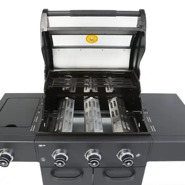 GRLLR Prime G3S 3 Burner Gas Barbecue with Side Burner detail open, Grllr, tuincentrumoutlet.com