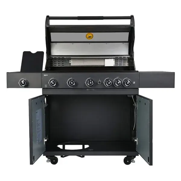 GRLLR Prime G5S 5 Burner Gas Barbecue with Back Burner and Side Burner open, GRLLR, tuincentrumoutlet.com
