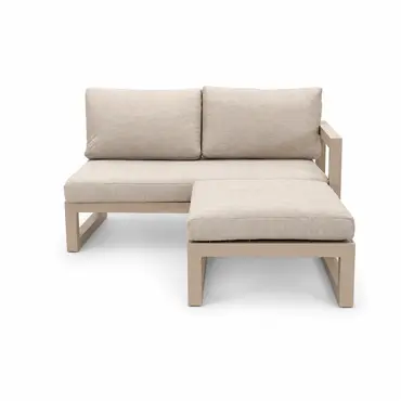 Grosso 2-zits bank L + hocker beige, Vita, Tuincentrumoutlet.com
