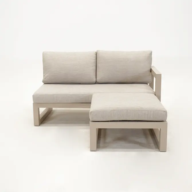 Grosso 2-zits bank L + hocker beige, Vita, Tuincentrumoutlet.com