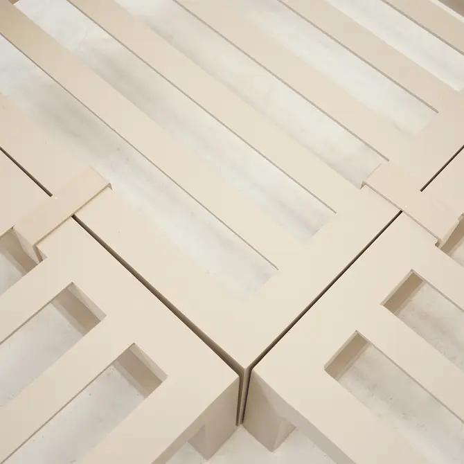 Grosso 2-zits bank L + hocker beige clips, Vita, Tuincentrumoutlet.com