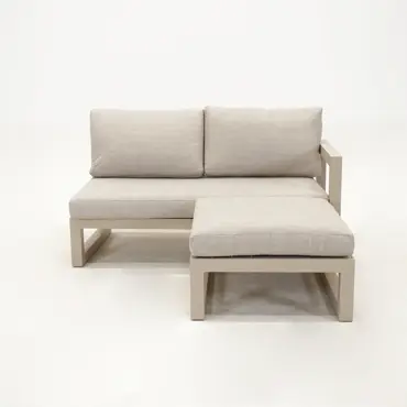 Grosso 2-zits bank L + hocker beige, Vita, Tuincentrumoutlet.com