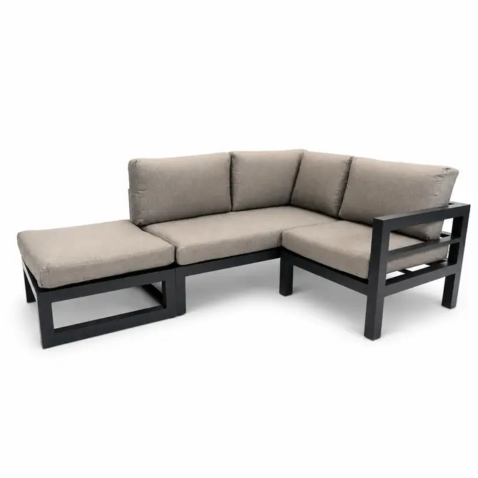 Grosso 2-zits bank L + hocker + hoek beige, Vita, Tuincentrumoutlet.com