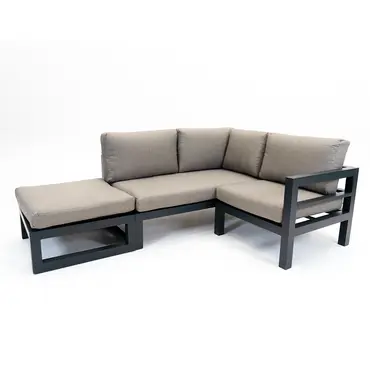 Grosso 2-zits bank L + hocker + hoek beige, Vita, Tuincentrumoutlet.com