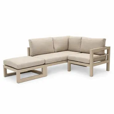 Grosso 2-zits bank L + hocker + hoek beige, Vita, Tuincentrumoutlet.com