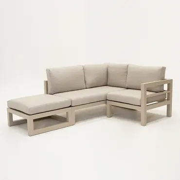Grosso 2-zits bank L + hocker + hoek beige, Vita, Tuincentrumoutlet.com