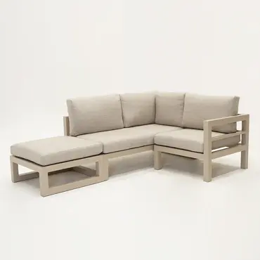 Grosso 2-zits bank L + hocker + hoek beige, Vita, Tuincentrumoutlet.com