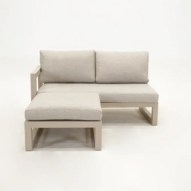 Grosso 2-zits bank R+ hocker beige, Vita, Tuincentrumoutlet.com