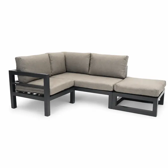 Grosso 2-zits bank R+ hocker + hoek beige, Vita, Tuincentrumoutlet.com