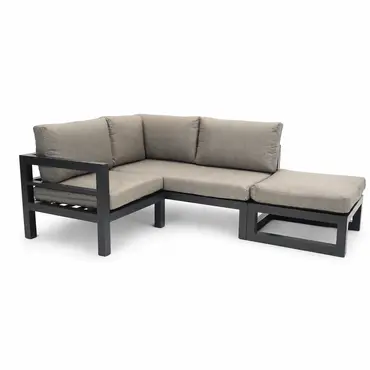 Grosso 2-zits bank R+ hocker + hoek beige, Vita, Tuincentrumoutlet.com