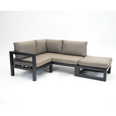 Grosso 2-zits bank R+ hocker + hoek beige, Vita, Tuincentrumoutlet.com