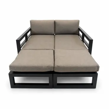 Grosso 4-zits bank + 2x hocker beige, Vita, Tuincentrumoutlet.com
