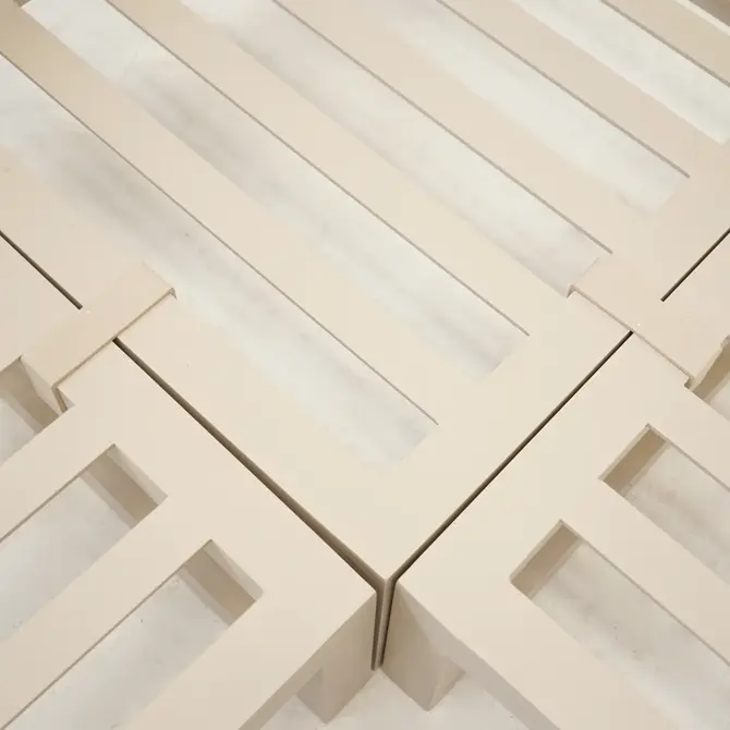 Grosso 4-zits bank + 2x hocker beige clip, Vita, Tuincentrumoutlet.com