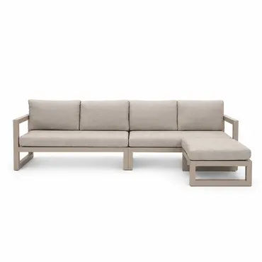 Grosso 4-zits bank + hocker beige, Vita, Tuincentrumoutlet.com