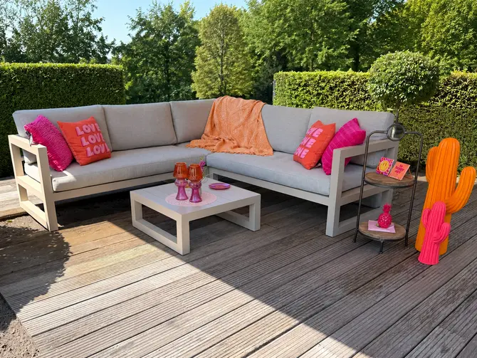 Grosso hoekbank 3 delig R beige sfeer, Vita, Tuincentrumoutlet.com