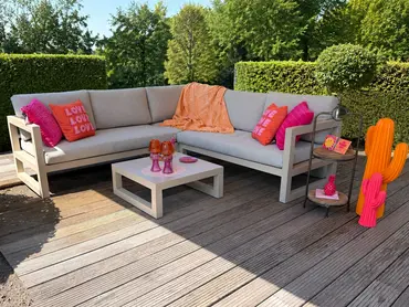 Grosso hoekbank 3 delig L beige sfeer, Vita, Tuincentrumoutlet.com
