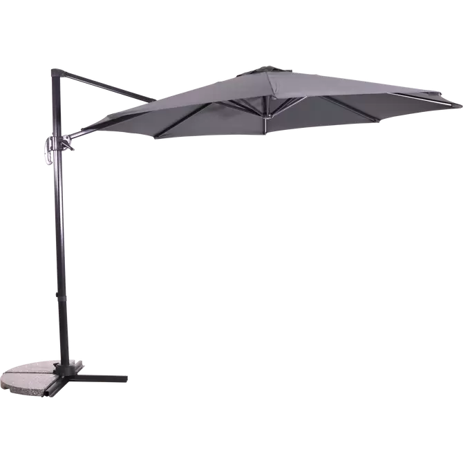 Zweefparasol Libra grijs Ø3mtr, Lesli Living, Tuincentrumoutlet