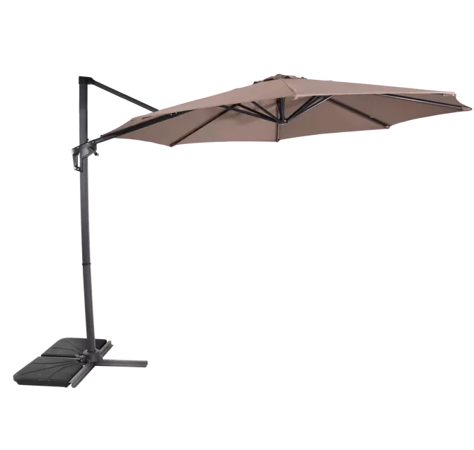 Zweefparasol Libra taupe Ø3mtr, Lesli Living, Tuincentrumoutlet