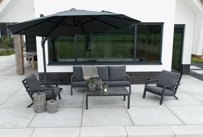 Grote Zweefparasol VirgoFlex Antraciet 3,5m van Lesli Living - afbeelding 5