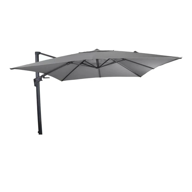 Grote Zweefparasol VirgoFlex Antraciet 3x3m met Kruisvoet en Parasolvoettegels - Parasol, Lesli Living, Tuincentrum Outlet