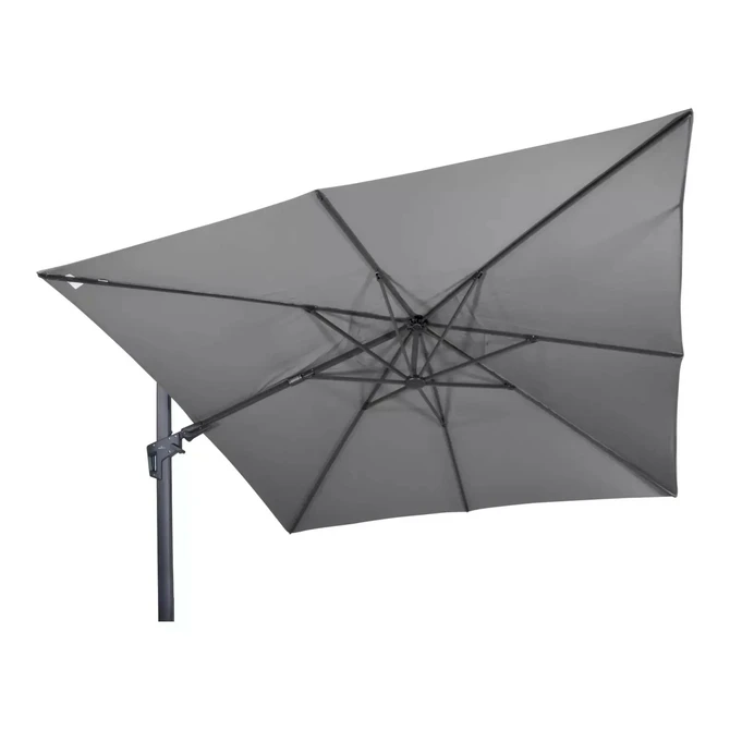 Grote Zweefparasol VirgoFlex Antraciet 3x3m met Kruisvoet en Parasolvoettegels - Parasol 2, Lesli Living, Tuincentrum Outlet