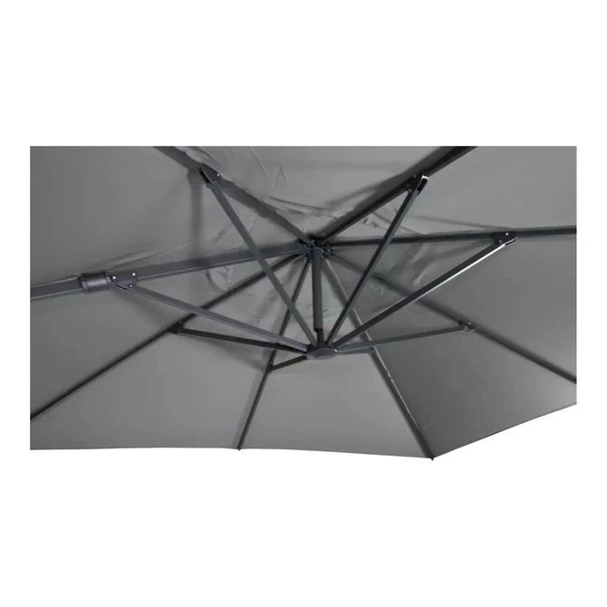 Grote Zweefparasol VirgoFlex Antraciet 3x3m met Kruisvoet en Parasolvoettegels - Parasol 3, Lesli Living, Tuincentrum Outlet