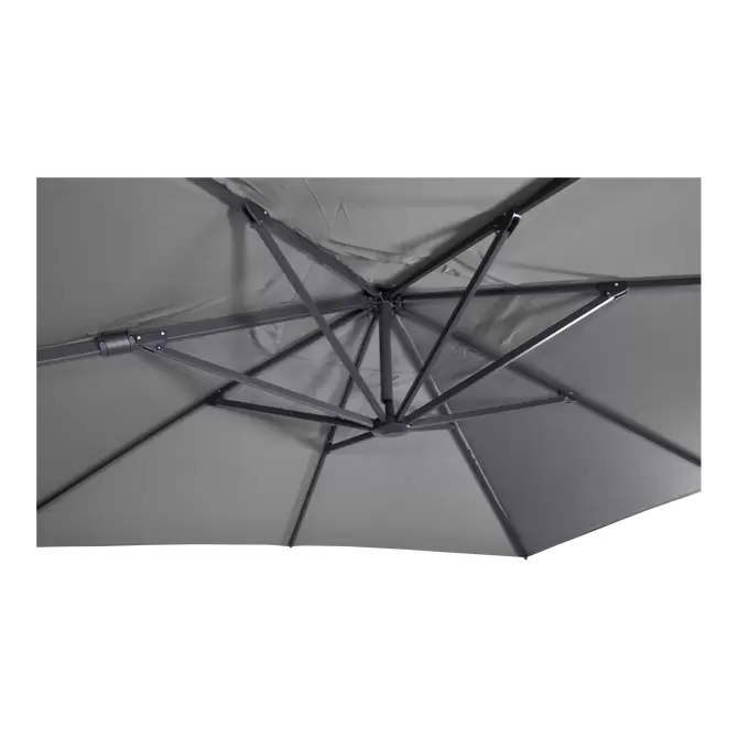 Zweefparasol VirgoFlex grijs 3x3mtr, Lesli Living, Tuincentrumoutlet.com