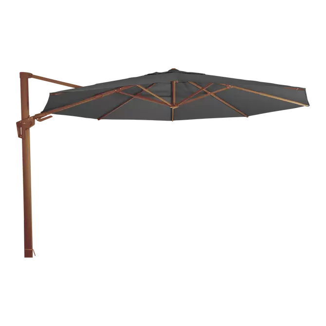 Zweefparasol VirgoFlex houtlook grijs Ø3,5mtr, Lesli Living, Tuincentrumoutlet