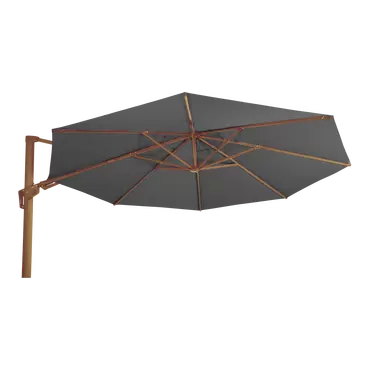 Zweefparasol VirgoFlex houtlook grijs Ø3,5mtr, Lesli Living, Tuincentrumoutlet