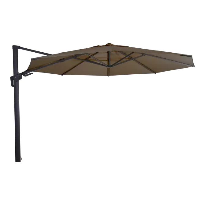 Zweefparasol VirgoFlex taupe Ø3,5mtr, Lesli Living, Tuincentrumoutlet.com