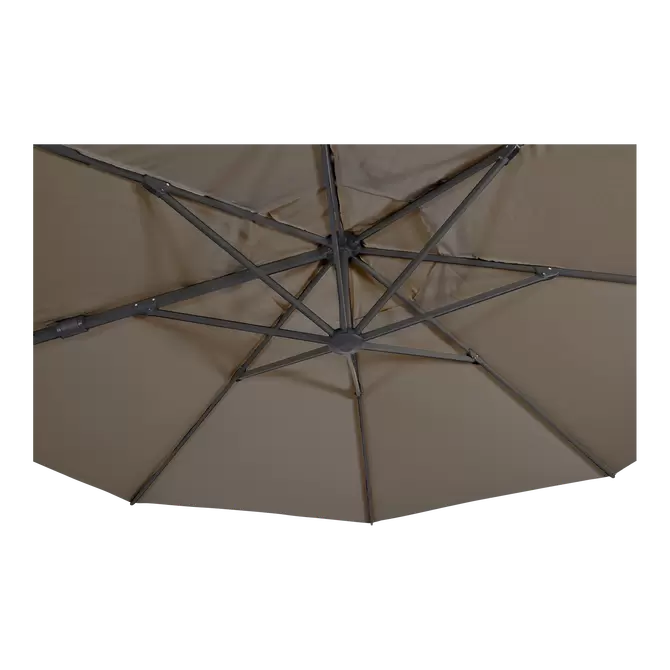 Zweefparasol VirgoFlex taupe Ø3,5mtr, Lesli Living, Tuincentrumoutlet.com