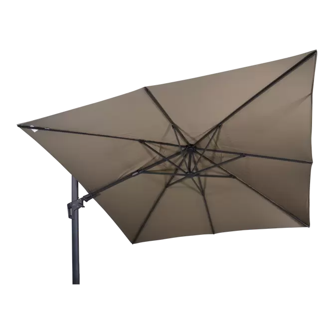 Zweefparasol VirgoFlex taupe 3x3mtr, Lesli Living, Tuincentrumoutlet.com
