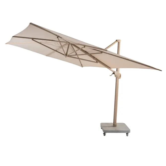 Hacienda 300 x 400 cm Zand met Latte frame draaibaar, 4 Seasons Outdoor, tuincentrumoutlet.com