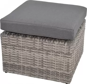 Hocker Valencia Smoke Grijs Aluminium Wicker Voetenbank Buiten Lesli Living